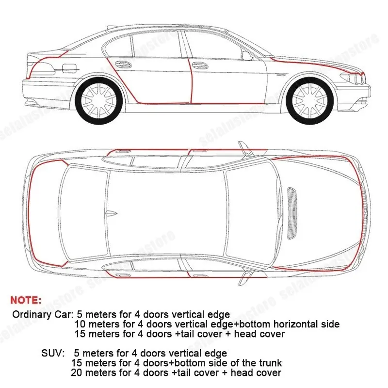 10 meter List Pintu Mobil Universal Karet Peredam Pintu Mobil Pelindung Pintu Hitam / Pelindung Tepi Dilindungi Lapisan U Bentuk Pintu Tepi Bumper Strip isolasi suara penyegelan strip kedap suara karet trim Strip Weatherstrip Car Kendaraan 2