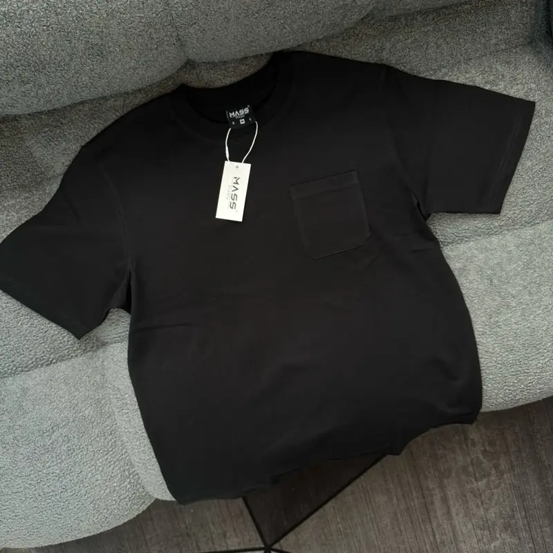 Áo thun trơn nam form regular fit đơn giản túi trước ngực 100% coton 2 chiều brand MASS STUDIO Cổ Tròn Menswear Cotton 5