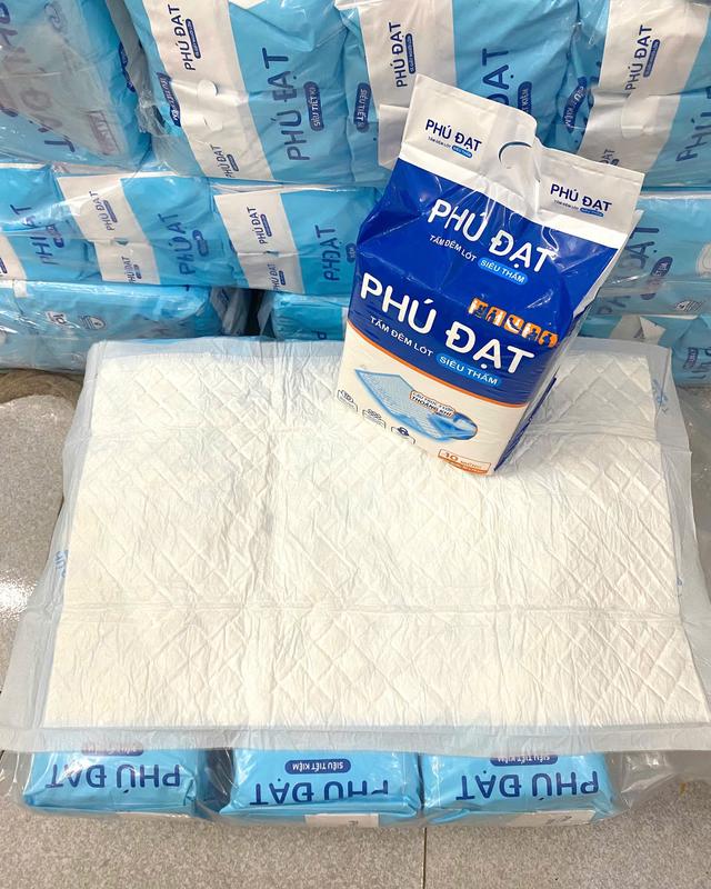 Combo 3 Bịch Tấm Lót Người Già Phú Đạt 30 Miếng (10 Miếng/Gói) Kích Thước Lớn 50x75cm Siêu Thấm Hút miếng  lót 5
