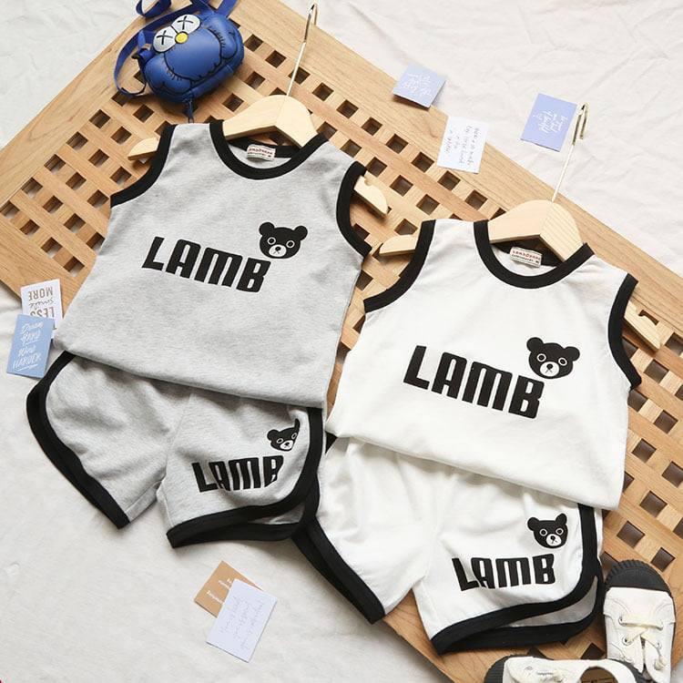 Bộ sát nách cho bé , Bộ ba lỗ cho bé trai và bé gái in hình Gấu cho bé 6-23kg 4