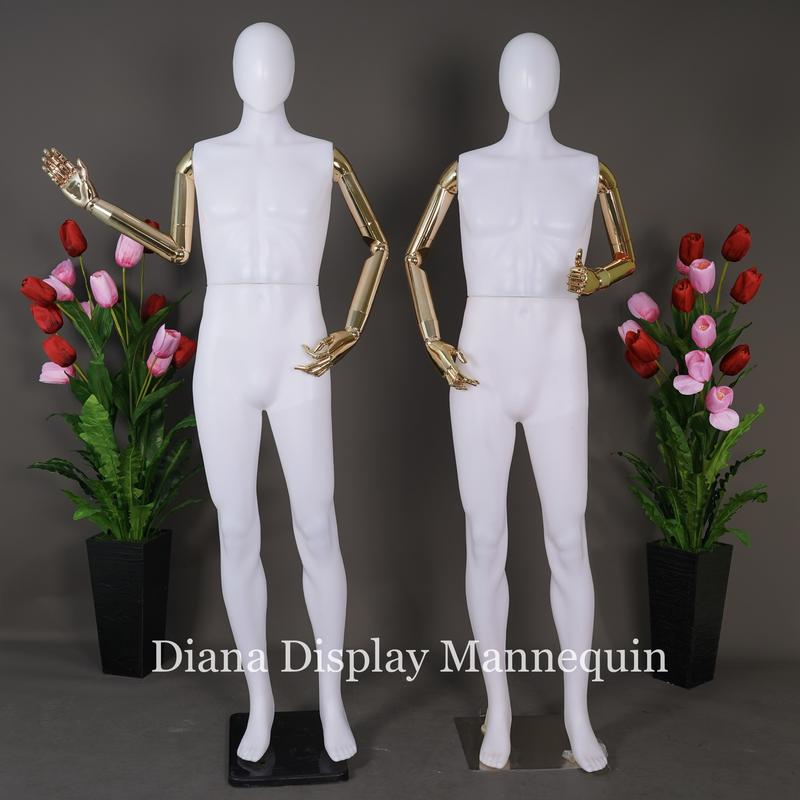 MANEKIN FULLBODY PRIA DENGAN TANGAN ROBOT PLASTIK MOTIF KAYU ATAU EMAS 5