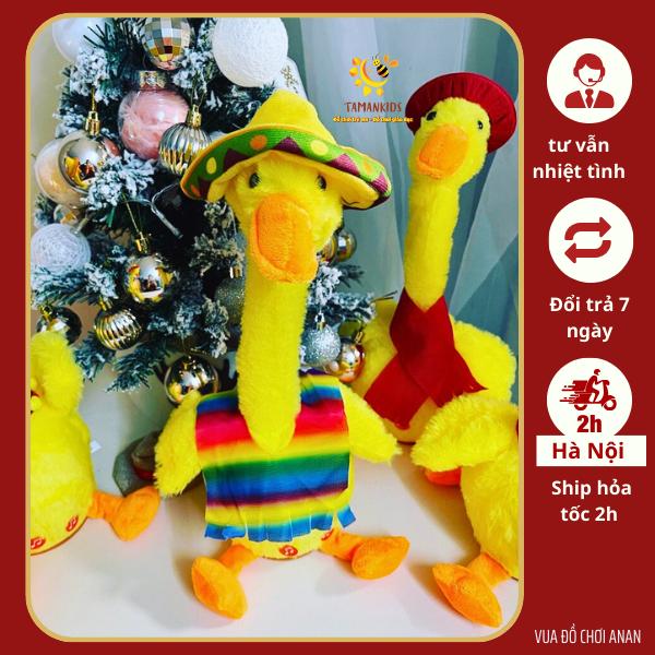 Đồ chơi vịt nhại giọng An An đồ chơi vịt linh linh nhảy múa 120 bài hát Kem nhại giọng ghi âm cực thú vị có sạc USB đi Kèm Toy Phát Nhạc
