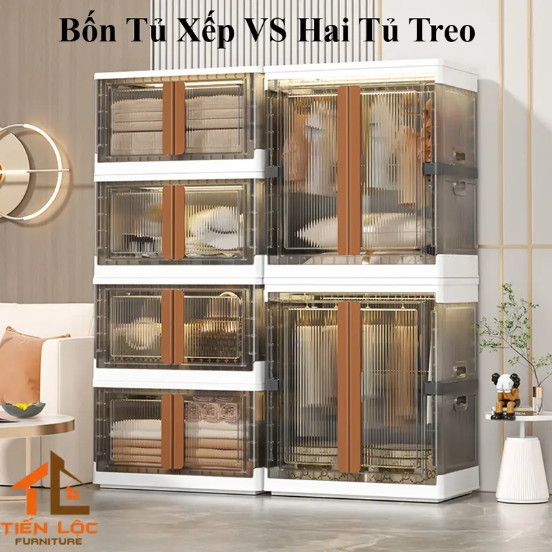 Tủ nhựa cho bé xếp chồng sâu 40cm, tủ quần áo nhựa trẻ em, tủ nhựa lắp ghép không cần lắp đặt 8