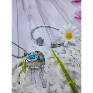 1 SET Kalung & Gelang Kesehatan Quantum Pendant Permata Bio Energy - Gelang + Kalung+ Box + Sertifikat Card Original - COD [ Bayar di Tempat ]