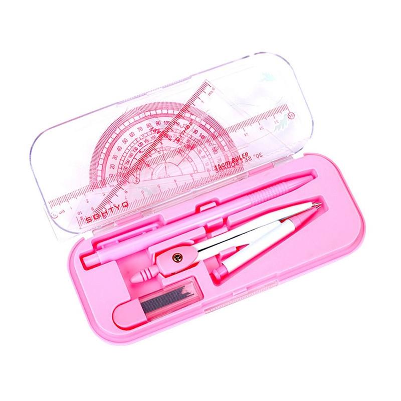 Product Introduction of 7Pcs/Set Drawing Tool Student Drawing Painting Compasses Set Multifunction Rubber Automatic Pencil Protractor Stationery Sets 12
