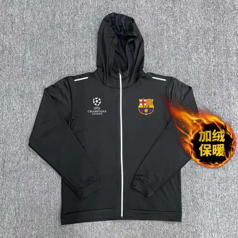 Áo Khoác Mùa Thu, Giải Ngoại Hạng Anh, Barcelona, Real Madrid, Manchester City, Trang Phục Tập Luyện Bóng Đá, Lông Cừu Giữ Nhiệt Nhanh Khô Thể Thao, Trang Phục Chạy Bộ Thể Dục 0