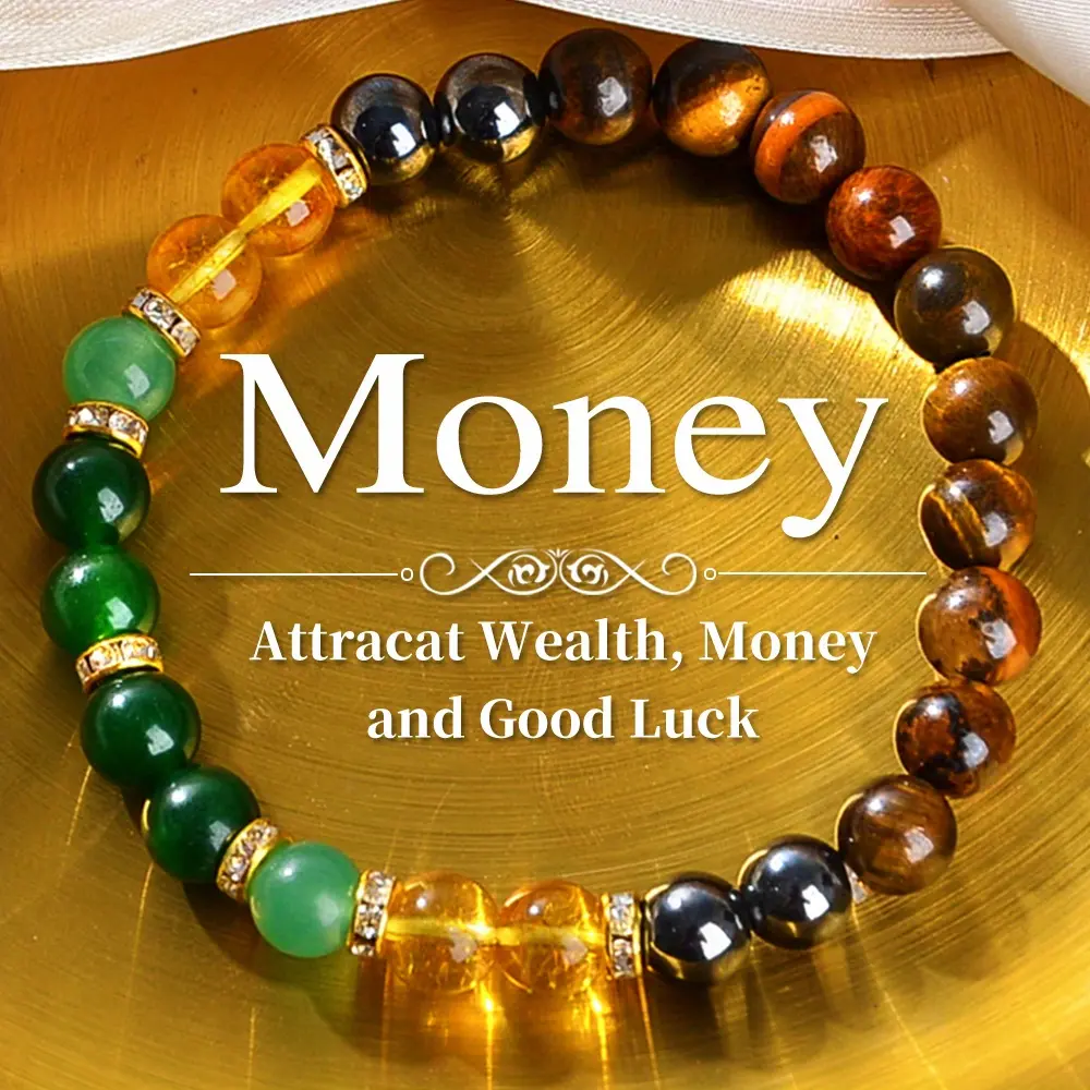 1pc Fashion Money Attracting Bracelet, Natural Stone Wealth Attraction Wristlet, Daily Wear Accessory for Prosperity and Good Luck, Wealth Attracting Wristwear |   Fashionable Bracelet |   Genuine Stone Bracelet, Money Bracelet