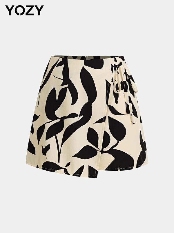 YOZY Boho Ditsy Floral Print Wrap Shorts, Tie Side High Waist Shorts, 2024 Women's Summer Outfits for Beach, Holiday, Vacation 6