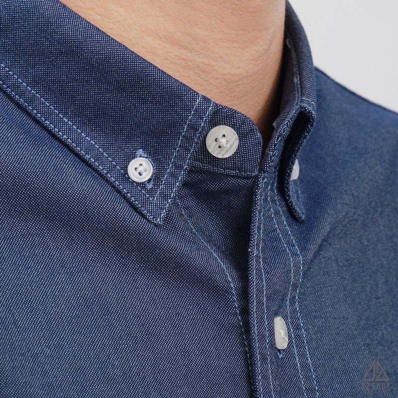 Áo sơ mi D2shop, áo sơ mi dài tay vải pho túi đánh bọ, màu trắng, xám, xanh dương, xanh jean [SM-2311] 6