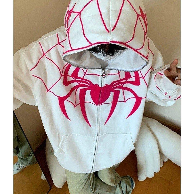 Áo khoác hoodie người nhện đỏ mũ khoá zíp trùm đầu hình mặt siêu nhân nhện 3D cá tính trẻ trung nam nữ mặc đội nhóm siêu hót trre Áo siêu nhân người nhện form rộng Unisex