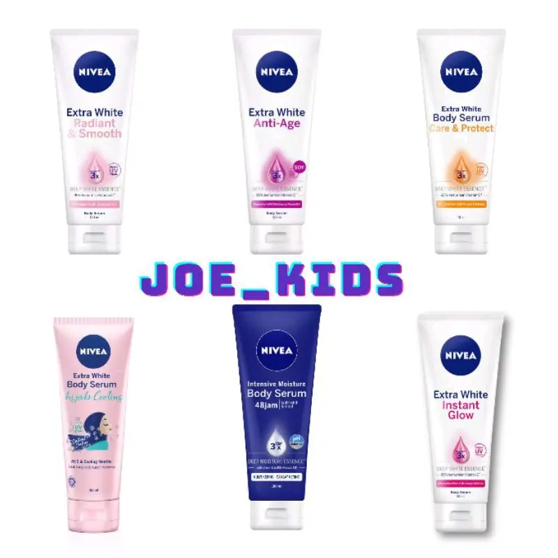Nivea Body Serum Extra White Anti Age.Instan Glow.Radiant&Smooth.IntensieMisture.HijabCooling 180ml