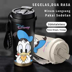 Donald Duck Aesthetic Tumbler Stainless Steel Drinking Bottle Tumblr CUP Case 500 ML Cold Resistant Heat Thermos Tambler Coffee Cute Easy Carry Viral Cup Birthday Gift - Suitable for Everyone