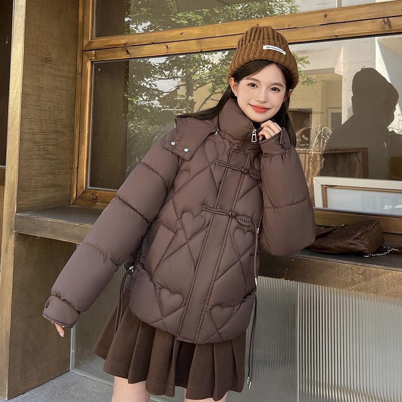 Fashion Short Cotton-Padded Coat for Women Autumn and Winter New 2024 Korean Style Solid Color with Match Cotton Coat Jacket Thickened Padded Jacket Outer Wear 3
