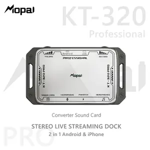 Mopai KT-320Pro Streaming Dock stereo + Soundcard Internal 2in1 Compatible Android & iPhone Converter Soundcard untuk Streaming & Karaoke