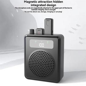 Pembesar Suara Megafon Tanpa Wayar Mini, R11, dengan Mikrofon Lavalier, Penguat Mudah Alih, Sesuai untuk Guru, Pemandu Pelancong dan Jurulatih projector Bluetooth Audio Komputer Speakers black