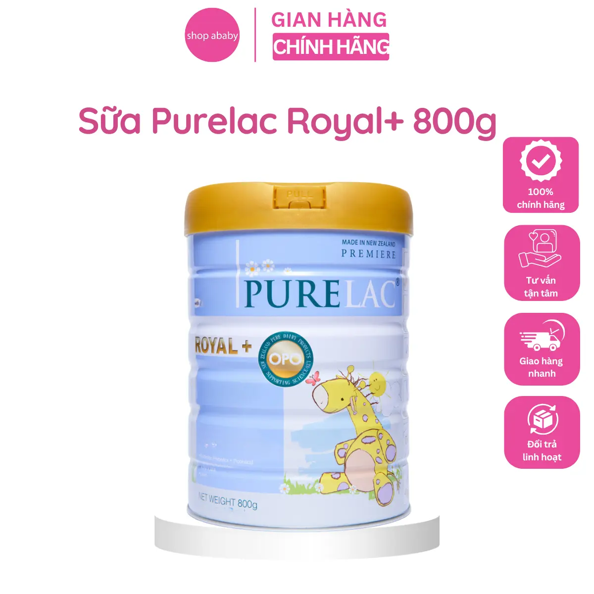 Sữa công thức tăng trưởng Purelac nhập khẩu New Zealand lon 800g