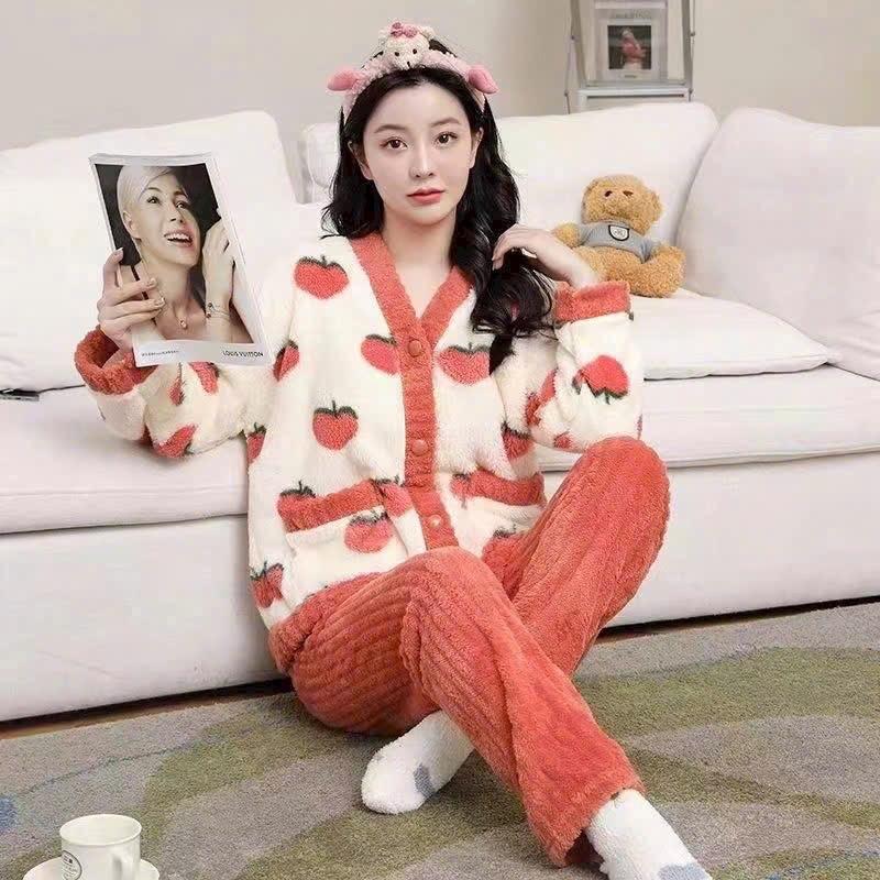   HÀNG QC  SET Đồ bộ nữ ủ kem đào cam Ann nhiênn shop qc Women Áo 