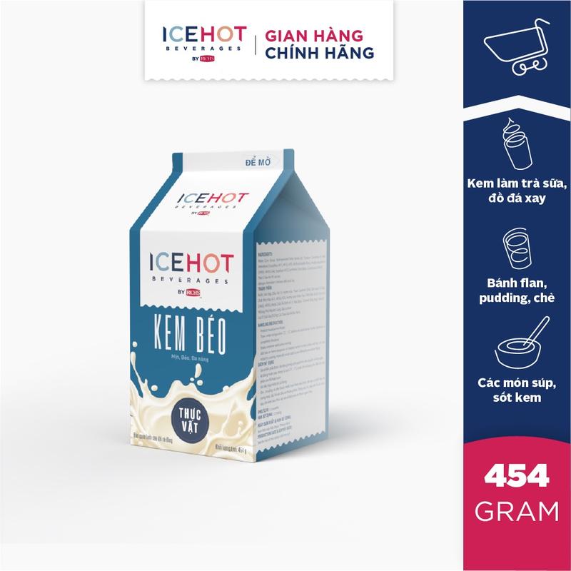 Kem Béo Thực Vật IceHot Hộp Lùn 454G Của Mỹ - Hàng Chính Hãng - Kem Sữa Pha Chế Cao Cấp