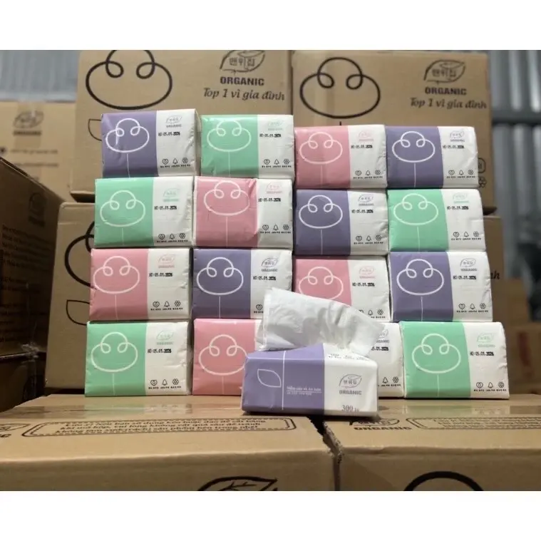 Thùng 30 gói giấy ăn rút organic hàng chuẩn cao cấp, dai mịn đẹp - giấy vê sinh cuộn 3