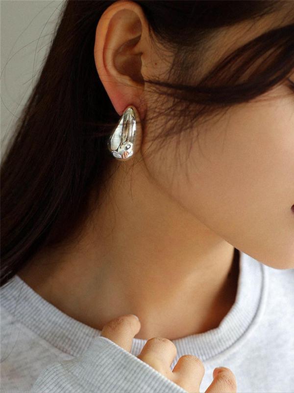 1 Pair Women's Simple Style Plain Color Hoop Earrings, Fashion Jewelry for Party, Daily Clothing Decor, Trendy All-match & Exquisite Jewelry for Birthday Gift 7