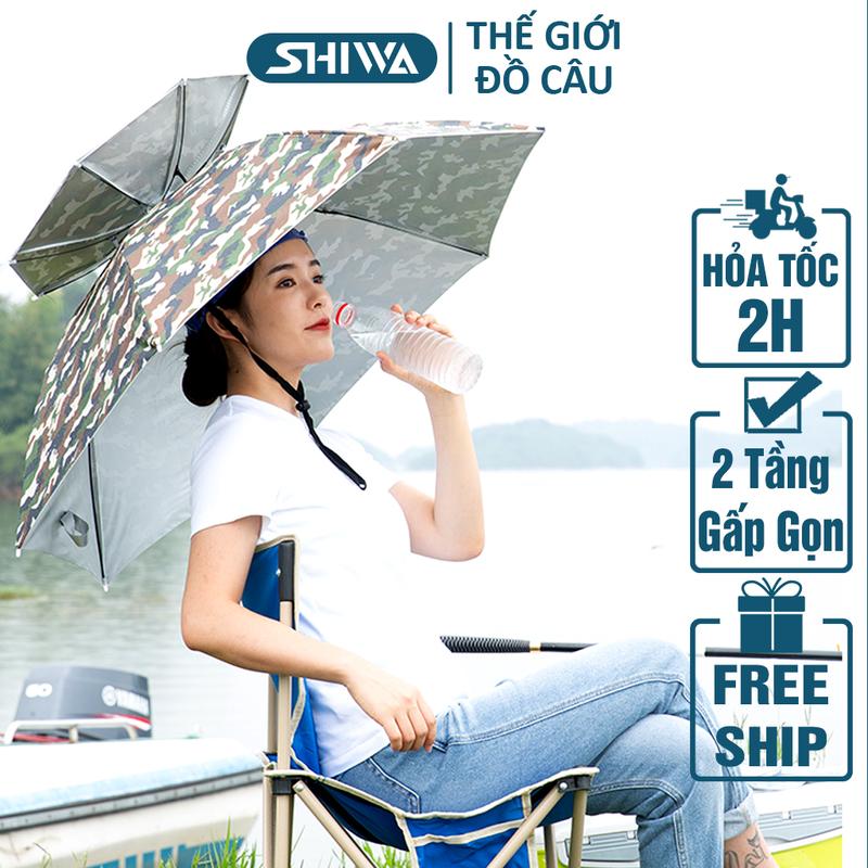 Dù Đội Đầu Che Nắng Che Mưa 2 Tầng Câu Cá /Du Lịch/ Làm Vườn - Ô Đội Đầu 2 Tầng Che Nắng Mua Cho Bé,Người Lớn Shiwa