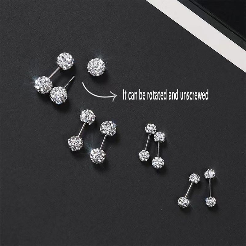 Bông Tai Đinh Tán Bóng Tròn, Thời Trang, Unisex, Dành Cho Phụ Nữ Và Nam Giới, Được Làm Bằng Thép Titan Phụ Kiện Sáng Bóng 1