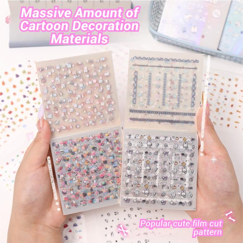  Sách Nhãn Dán Hoạt Hình Mini Chất Liệu PET Hơn 2000 Miếng Dán Thiết Kế Dễ Thương Thích Hợp Cho Móng Nghệ Thuật Và Nhật Ký Không Thấm Nước Lý Tưởng Cho Đồ Thủ Công Tự Làm 