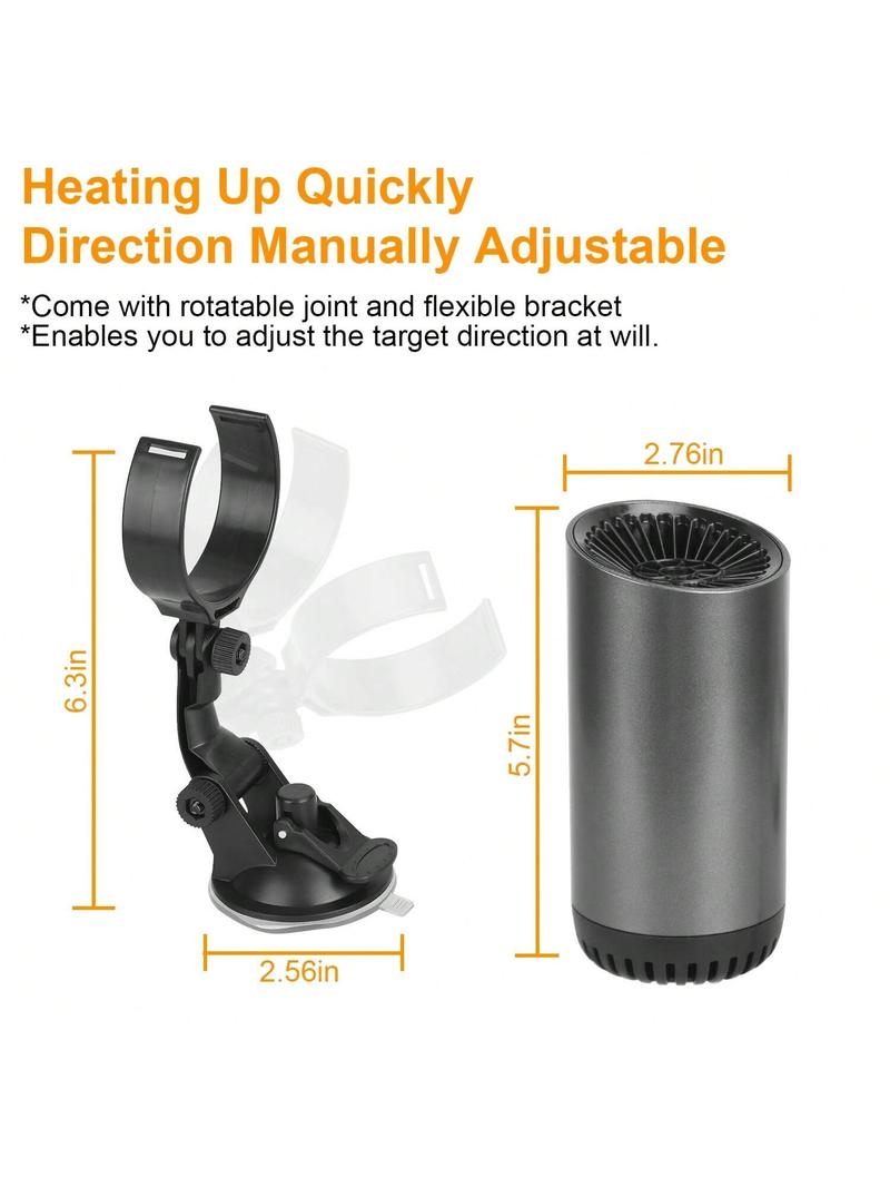 Product Introduction of (5 off your first order) 24V 150W Portable Car Heater 2 In 1 Heating Cooling Fan Rotatable Demister Defroster With 4.92ft Cord 4