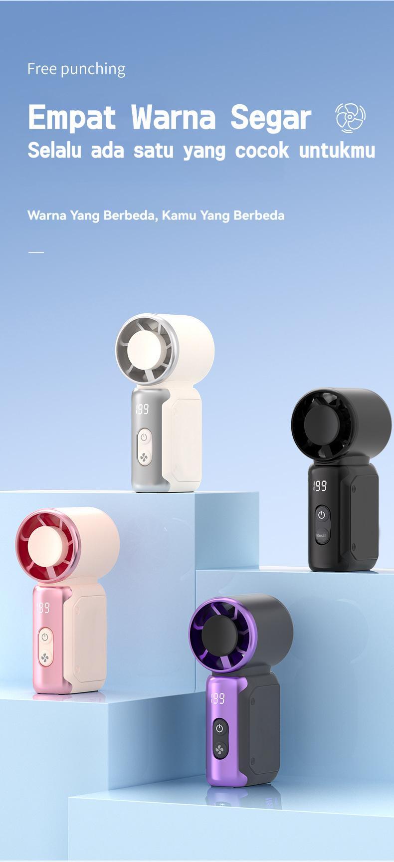 Kipas Angin USB Turbo Kipas Mini Digital Display Handheld Fan Kipas Angin Mini Portable High-speed Mini Kipas Tangan 15000RPM Kipas Strong Wind 120 Gear Wind Digital Display Adjustable