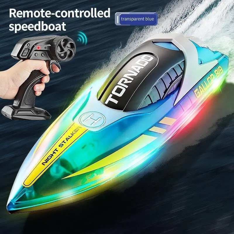 Children's toysHJ819 2.4G Remote Control High Speed Speedboat LED Light Boat Rechargeable Toy Boa