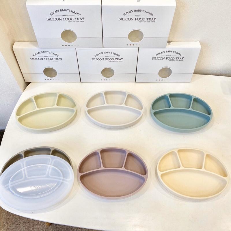 [BlueMama] Khay ăn dặm cho bé BlueMama Hàn Quốc có đế hít chắc chắn