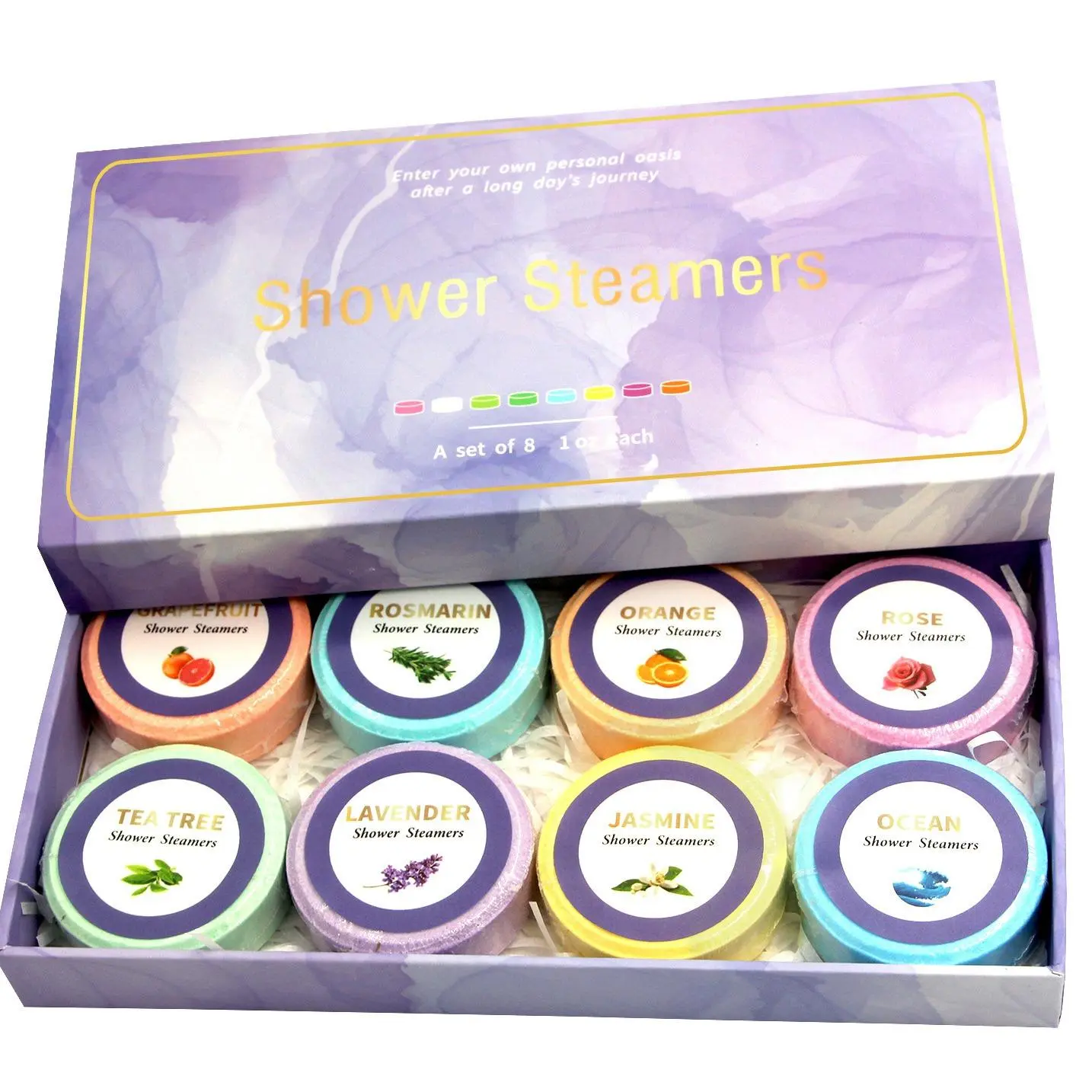 Shower Steamers 8 Counts/set Scented Tablets Soap Sheets for Body Cleansing, Gifts for Women, Birthdays Gifts, for Gifting, Home Spa Self Care & Relaxation & Stress Relief