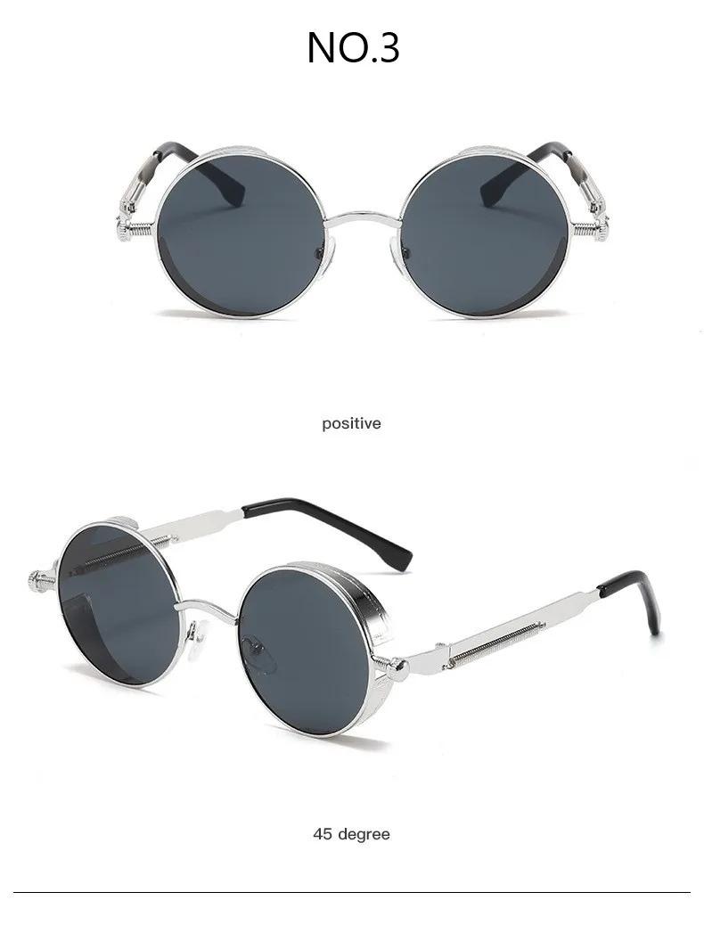 Product Introduction of Metal Steampunk Sunglasses Men Women Fashion Round Glasses Brand Designer Vintage Sun Glasses High Quality Sun Oculos 2021 24