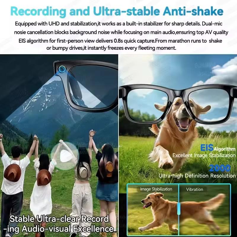 2025New Man 800W AI Smart Glasses Camera AI Translation Voice Bluetooth Call WiFi 4K HD Waterproof Anti Blue Light Women Glasses - Image 4