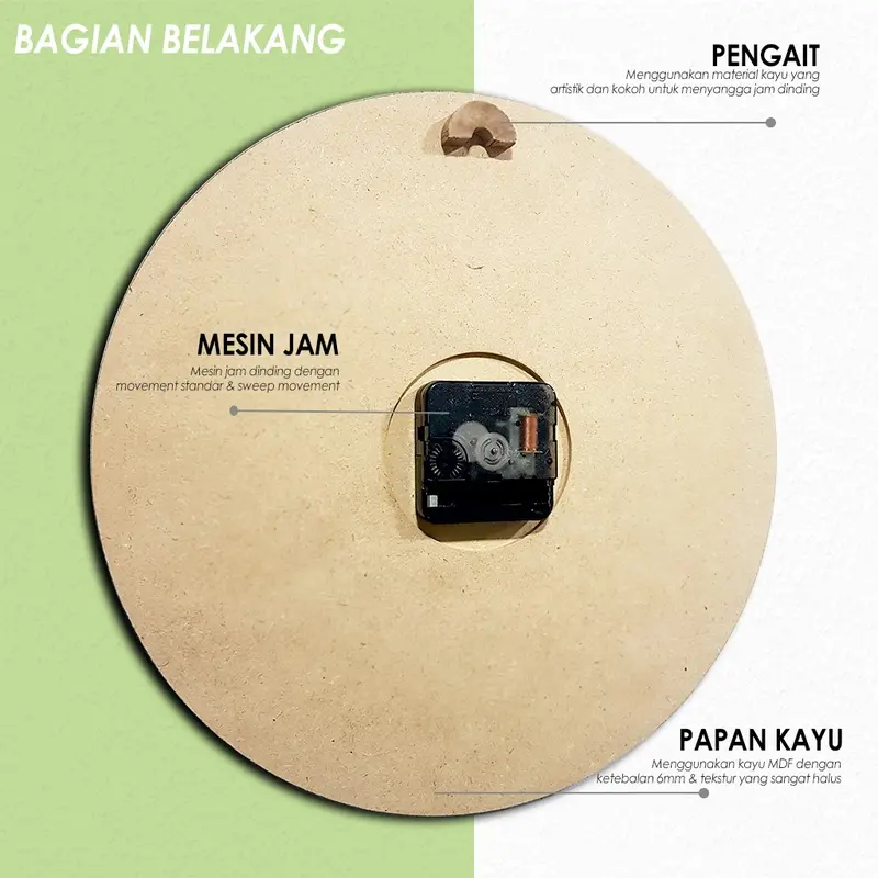 Set Jam Dinding Motif Alam Kaligrafi Arab-A31/Jam Mewah/Jam Dinding Kamar/Jam Dinding Ruang Tamu - Gantungan 2