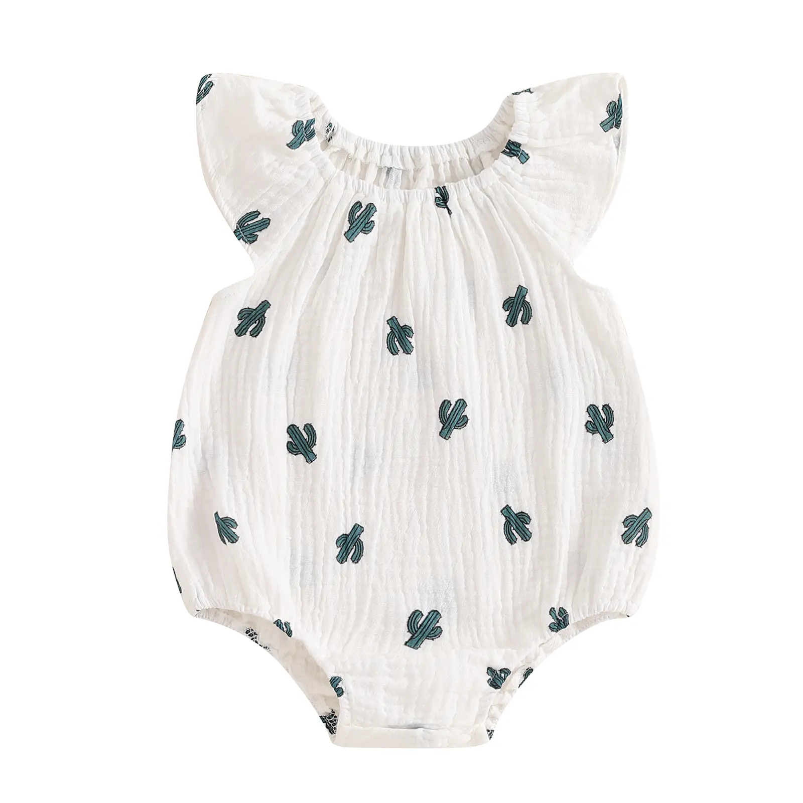 2022 Summer Toddler Infant Newborn Baby Girl Bodysuit Cactus Radish Cherry Sleeveless Clothing Playsuit Round Neck Jumpsuit 0-24Months