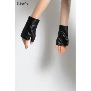 Riseleather.id Sarung Tangan Kulit Wanita Gloves Fingerless Leather Short Luxury fashion