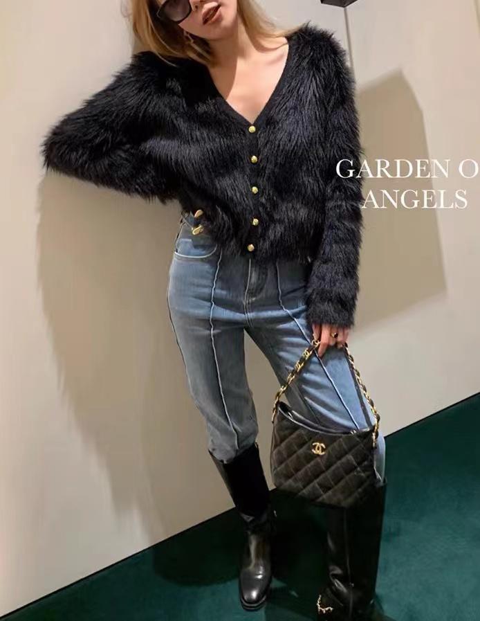 Product Introduction of Korean Style Pink Sweater Jacket Mohair Knitwear Loose Knit Cardigan croptop Knitted Sweater 6