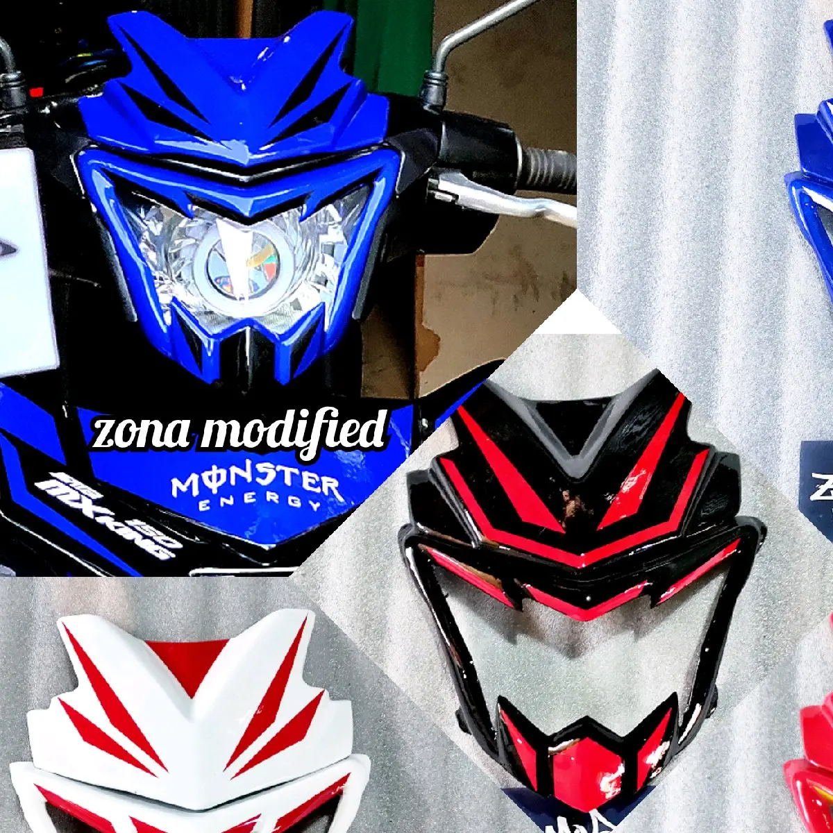 cover lampu + visor mx king 150 V1