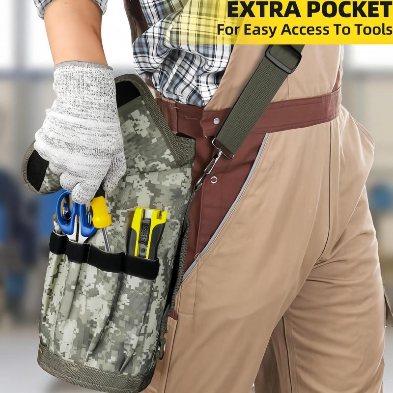 Product Introduction of Roll Up Tool Bag, Portable Tool Storage Bag with 2 Detachable Zipper Pouch, Compact Small Carrier Bag for Electrician Mechanic 6
