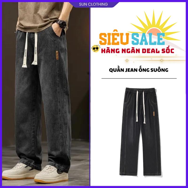 Quần jean from suông rộng ĐEN KHÓI retro N9 phong cách năng động cá tính cho mọi người Nam Menswear