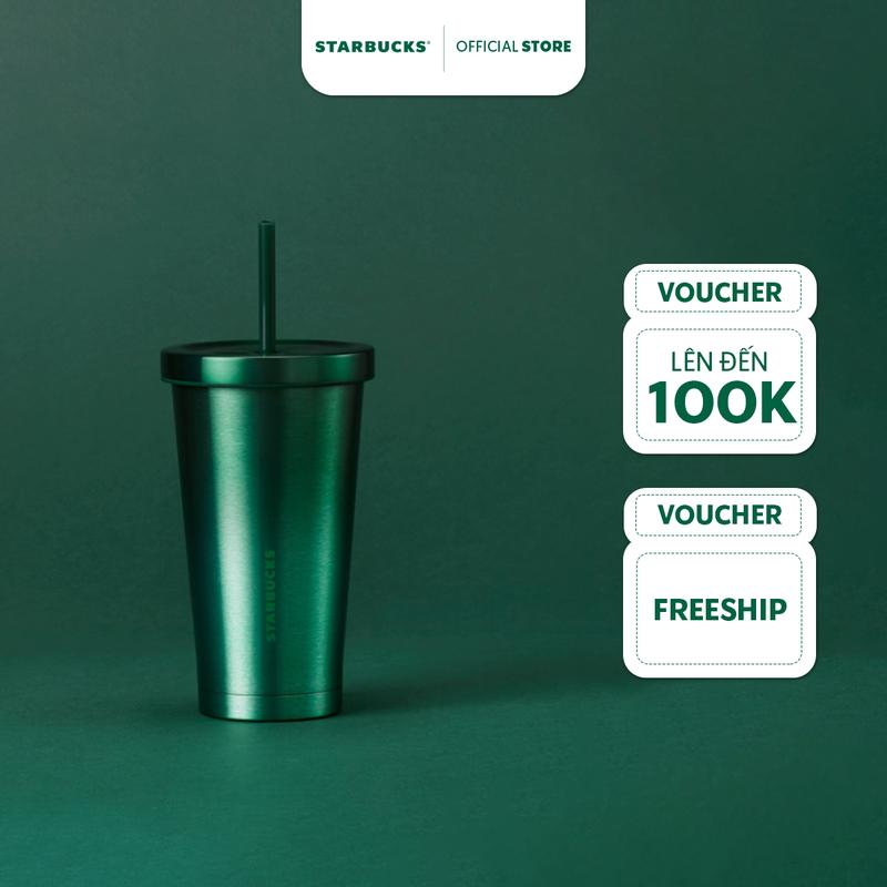 Ly Starbucks Cold Cup 18oz/532mL SS NEW GRNS GRADT W/STP