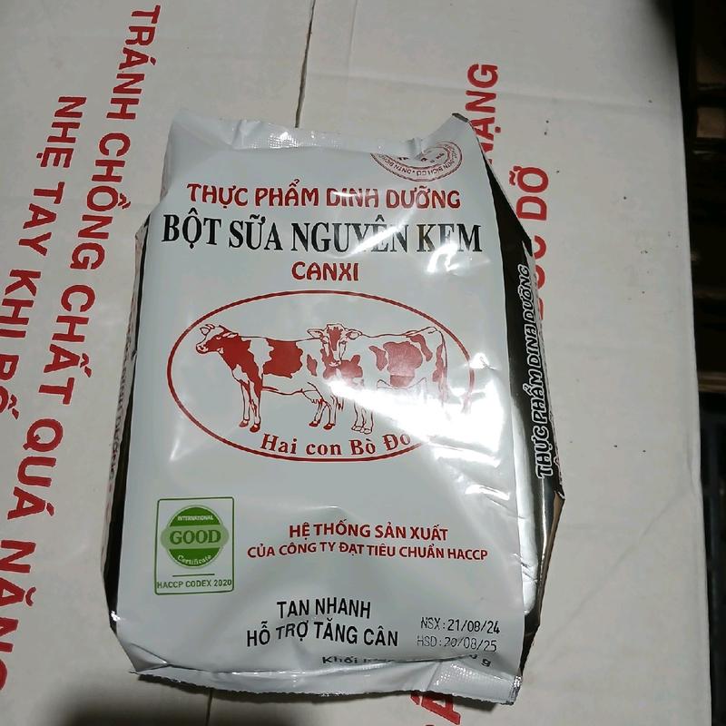 Sét 10 Bịch Sữa Bột Nguyên Kem Canxi 2 Con Bò Đỏ 3