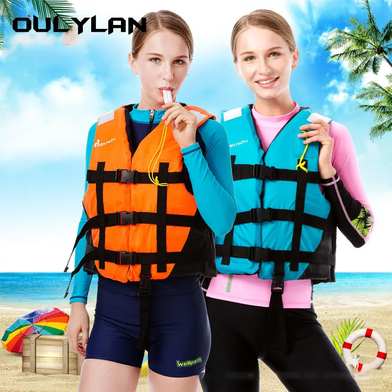 Oulylan Drifting Water Sport Life Jacket Adult Life Vest with Whistle Swimming Boat Survival Suit Polyester Life Jacket Child