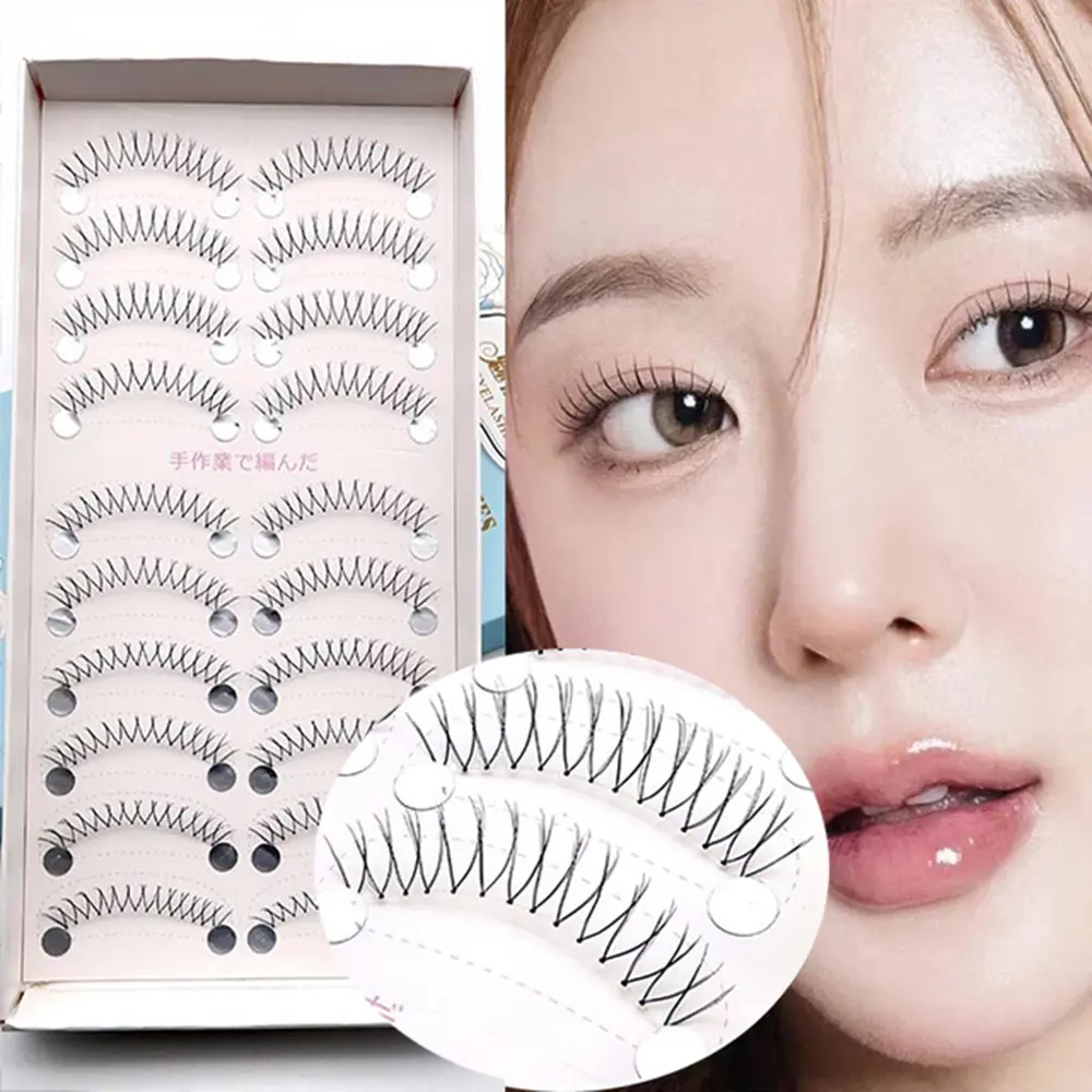 10 Pairs Natural False Eyelashes U-shaped Reusable Lash Extension Korean Eye Makeup