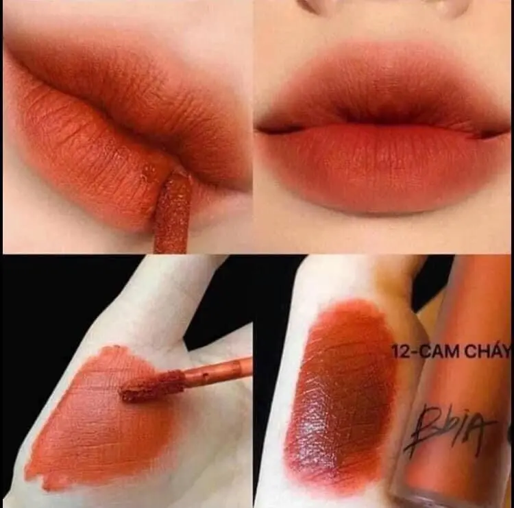 Son kem lì Bbia 12 màu cam cháy Cosmetic Nữ Son Môi 0