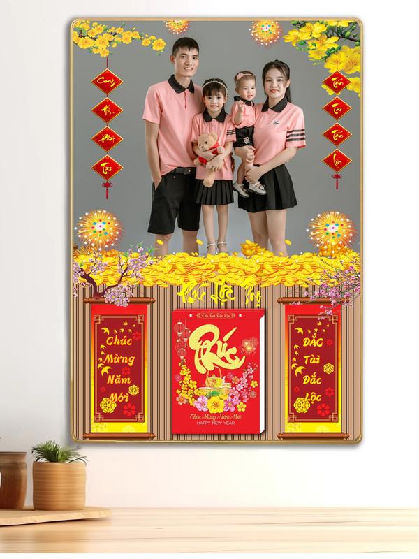 Ghép Ảnh chụp từ điện thoại vô Lịch Gỗ Treo Tường Tráng Gương - in theo yêu cầu - in Nhật bảo hành 15 năm - Tặng Bloc Lịch 2026