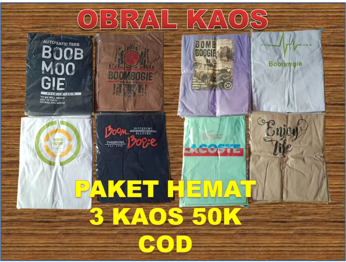 Paket 3 Pcs Kaos Distro 50K Murah Kaos Santai Kaos Murah