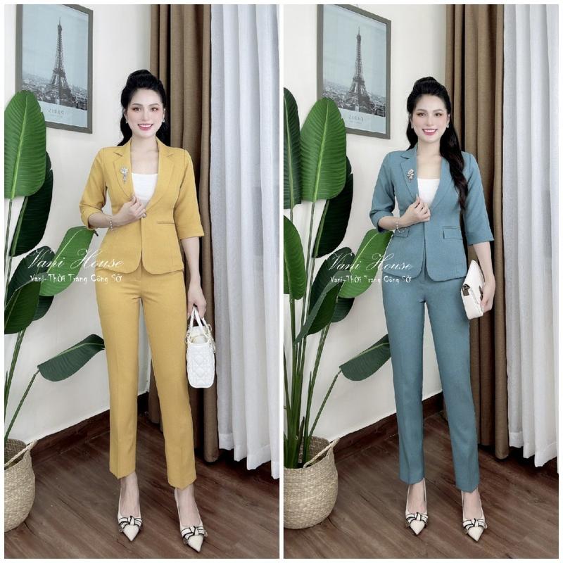 TJ543 Set nguyên bộ quần dài Áo Vest nữ Tay Lỡ Women Top 0