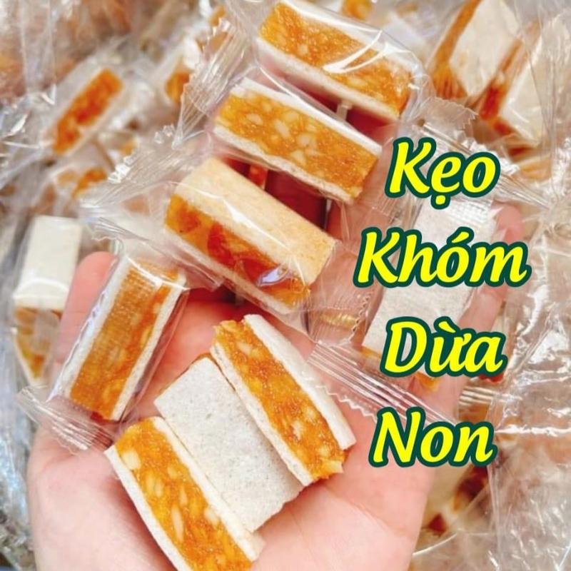 Kẹo Khóm Dừa Non thanh dài túi 500gr Snack Chua Ngọt Candy